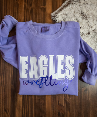 Eagles Wrestling Dyed Violet Crewneck Sweatshirt
