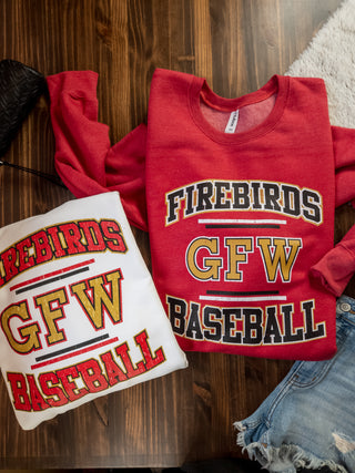 GFW Firebirds Baseball Heather Red Crewneck Sweatshirt