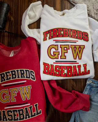 GFW Firebirds Baseball Heather Red Crewneck Sweatshirt