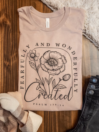 Wonderfully Created Pink Gravel Tee