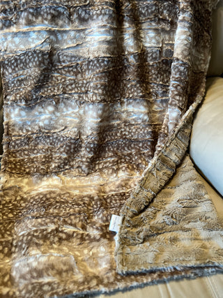 Brown Cappuccino Fawn Animal Print Spotted Minky Blanket*. READY TO SHIP