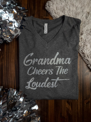 Grandma Cheers The Loudest V-Neck Tee