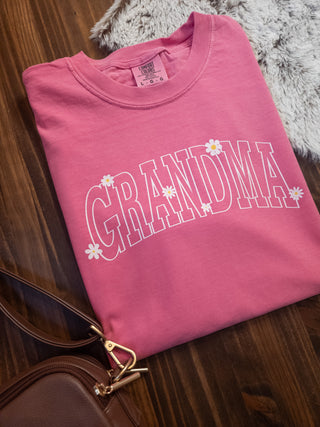 Grandma Daisy Accents Crunchberry Dyed Tee