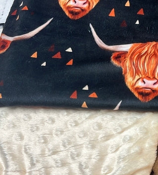 Highland Cow Minky Blanket Adult Size