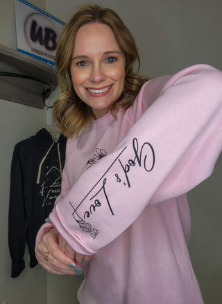 His Grace is Enough Pink Crewneck Sweatshirt