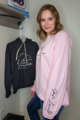 His Grace is Enough Pink Crewneck Sweatshirt