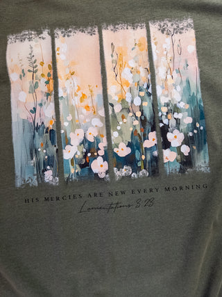 Her Mercies Are New Every Morning Sage Dyed Tee