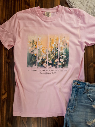 Her Mercies Are New Every Morning Blossom Dyed Tee