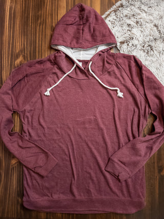 Corded Drawstring Lightweight Hoodie - Ladies Fit