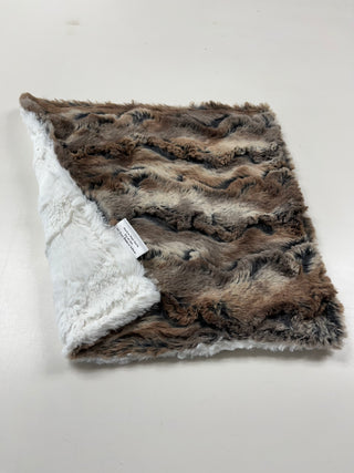 Driftwood Brown Wild Rabbit Minky w/Natural Hide Blanket **Choose Size Baby-Comforter & Pillow Covers