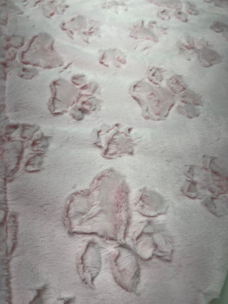 Vibrant Colorful Prism Paw Print Blanket w/ Pink Paw Print Embossed Minky-Ready To Ship