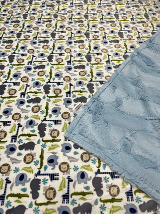 Safari Animals Party Minky Blanket. LAST ONE!