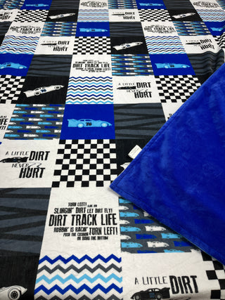 Dirt Track Life #28 Race Car Minky Blanket *Choose backing