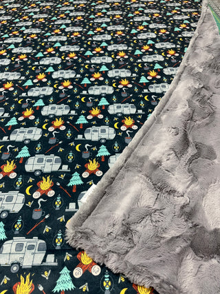 Retro RV Campers Minky Blanket *Choose backing
