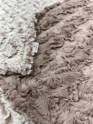 Alpine Brown / Taupe Double Sided Minky Blanket - Ready To Ship