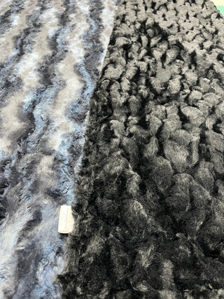 Wild Rabbit in Black & Blue w/Black Tuscany Minky Blanket * Choose Size