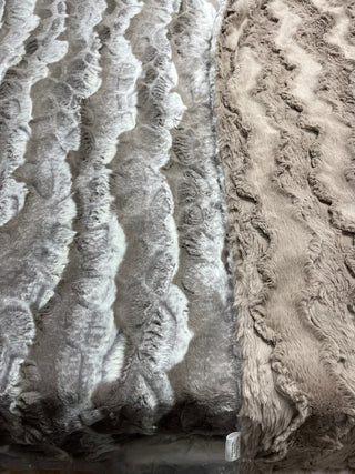 Neutral Brown & White Tones Summit & Glacier Minky Blanket - Choose Baby-Adult Size