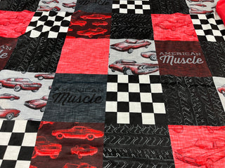 Red Muscle Cars Minky Blanket *Choose backing