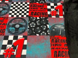 Red Racing Minky Blanket Adult Size *Choose backing