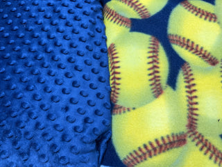 Navy Blue Softball Blanket **Choose Backing & Size *Can Add Customization