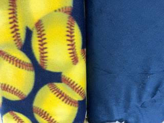 Navy Blue Softball Blanket **Choose Backing & Size *Can Add Customization