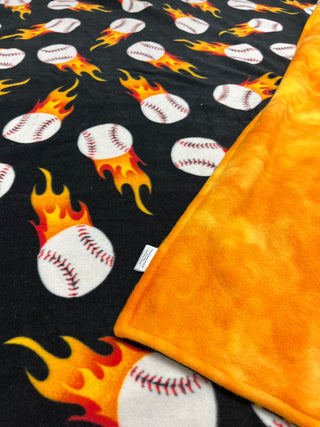 Softball Lets Play Ball Fleece Blanket *Ready to Ship