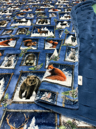 Frosty Wildlife Frames Blankets & Pillow Covers
