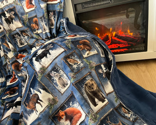 Frosty Wildlife Frames Blankets & Pillow Covers