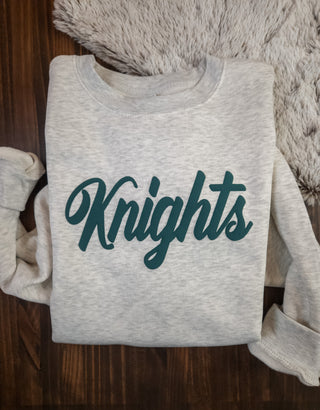 Knights Dark Green Puff Oatmeal Plush Crewneck Sweatshirt