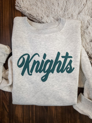 Knights Dark Green Puff Oatmeal Plush Crewneck Sweatshirt