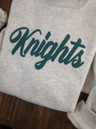 Knights Dark Green Puff Oatmeal Plush Crewneck Sweatshirt