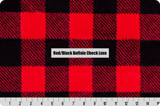 Red & Black Buffalo Plaid Minky Blankets w/Black Hide  *Choose size