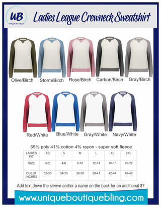 C-Hawks Blue League Crewneck - Ladies Fit
