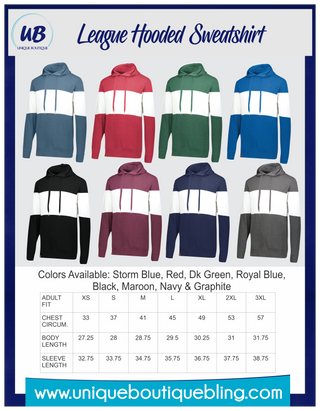 Wrestling Mom Rhinestone Blue League Hoodie