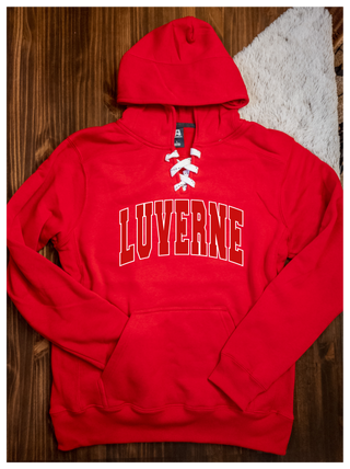 Luverne Red Lace-Up Hoodie