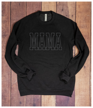 Mama Gray Block Black Crewneck Sweatshirt