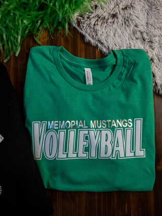 Memorial Mustangs Volleyball Heather Kelly Tee - Sparkle