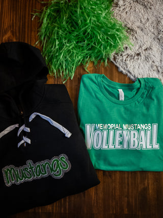 Memorial Mustangs Volleyball Heather Kelly Tee - Sparkle