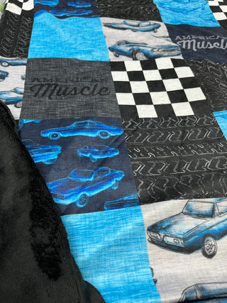 Muscle Cars Minky Blanket *Choose backing