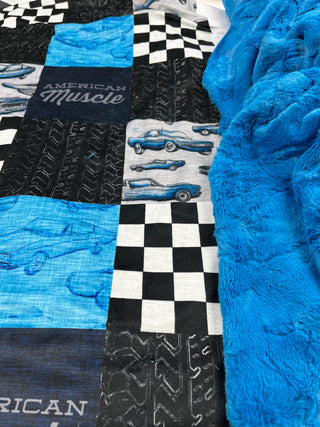 Muscle Cars Minky Blanket *Choose backing