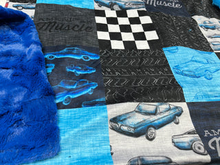 Muscle Cars Minky Blanket *Choose backing