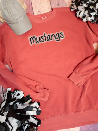 Mustangs Rhinestone Dyed Crewneck Sweatshirt