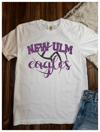 New Ulm Eagles Volleyball White Tee