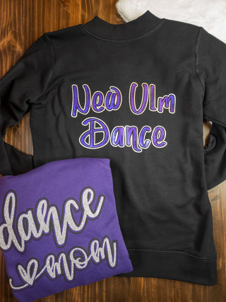 New Ulm Dance Black French Terry Bomber Zip-Up