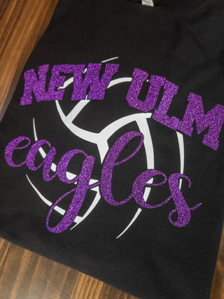 New Ulm Eagles Volleyball Black Tee