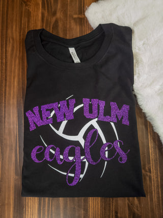 New Ulm Eagles Volleyball Black Tee