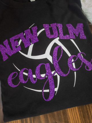 New Ulm Eagles Volleyball Black Tee