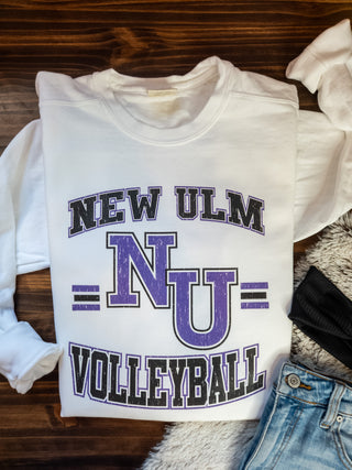 New Ulm Volleyball Dyed White Crewneck Sweatshirt