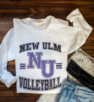 New Ulm Volleyball Dyed White Crewneck Sweatshirt