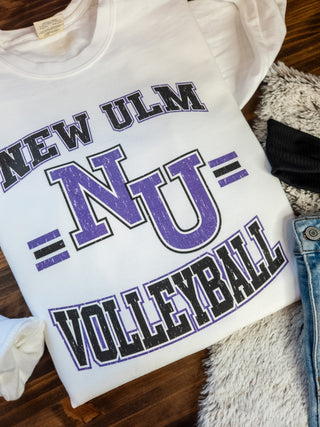 New Ulm Volleyball Dyed White Crewneck Sweatshirt